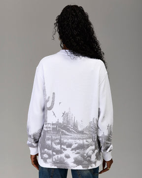 The Winner's Circle Oversized Long Sleeve T-Shirt - White/Grey