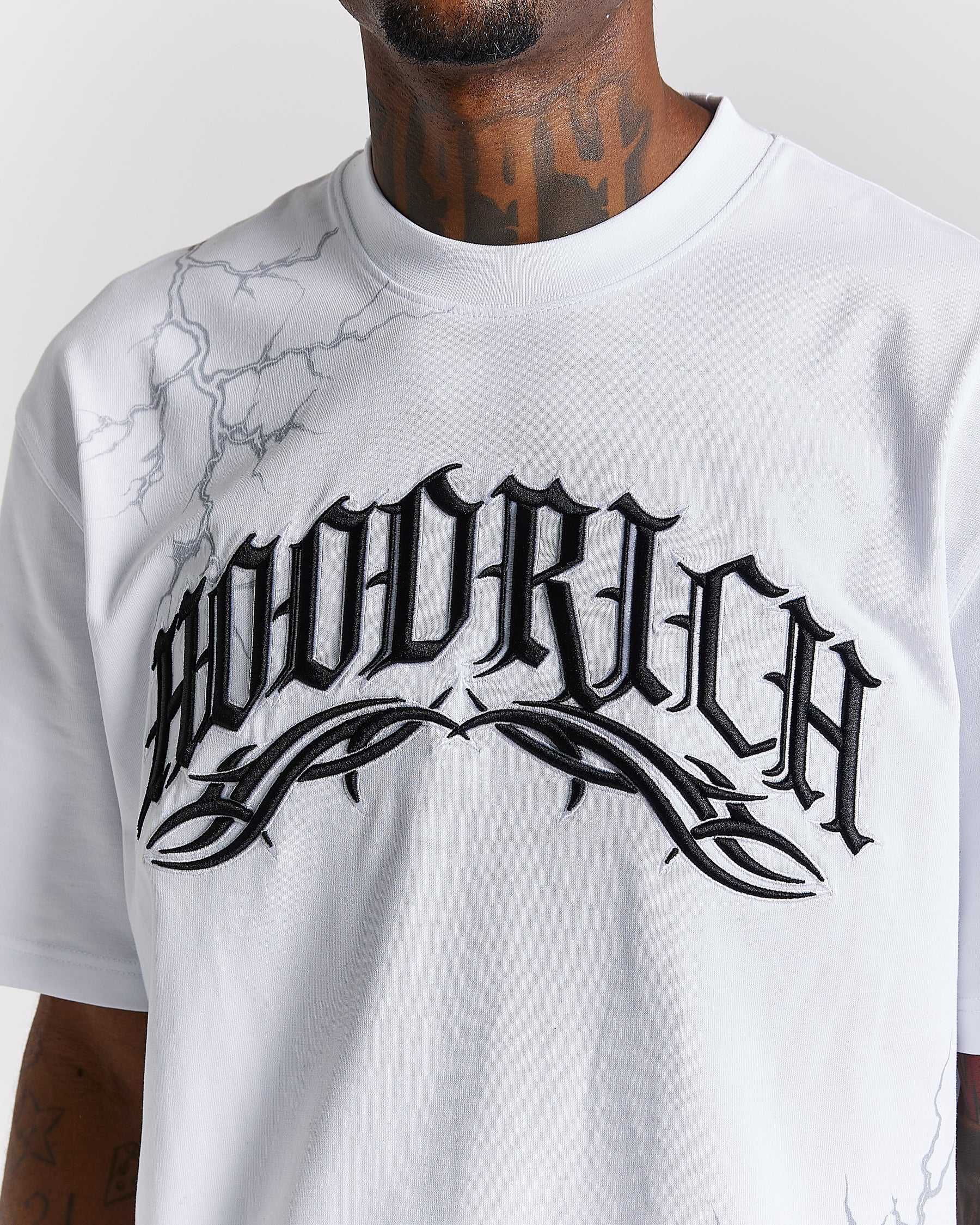 Dark Oversized T-Shirt - White/Black