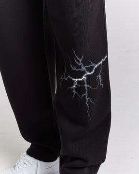 Dark Oversized Joggers - Black/White