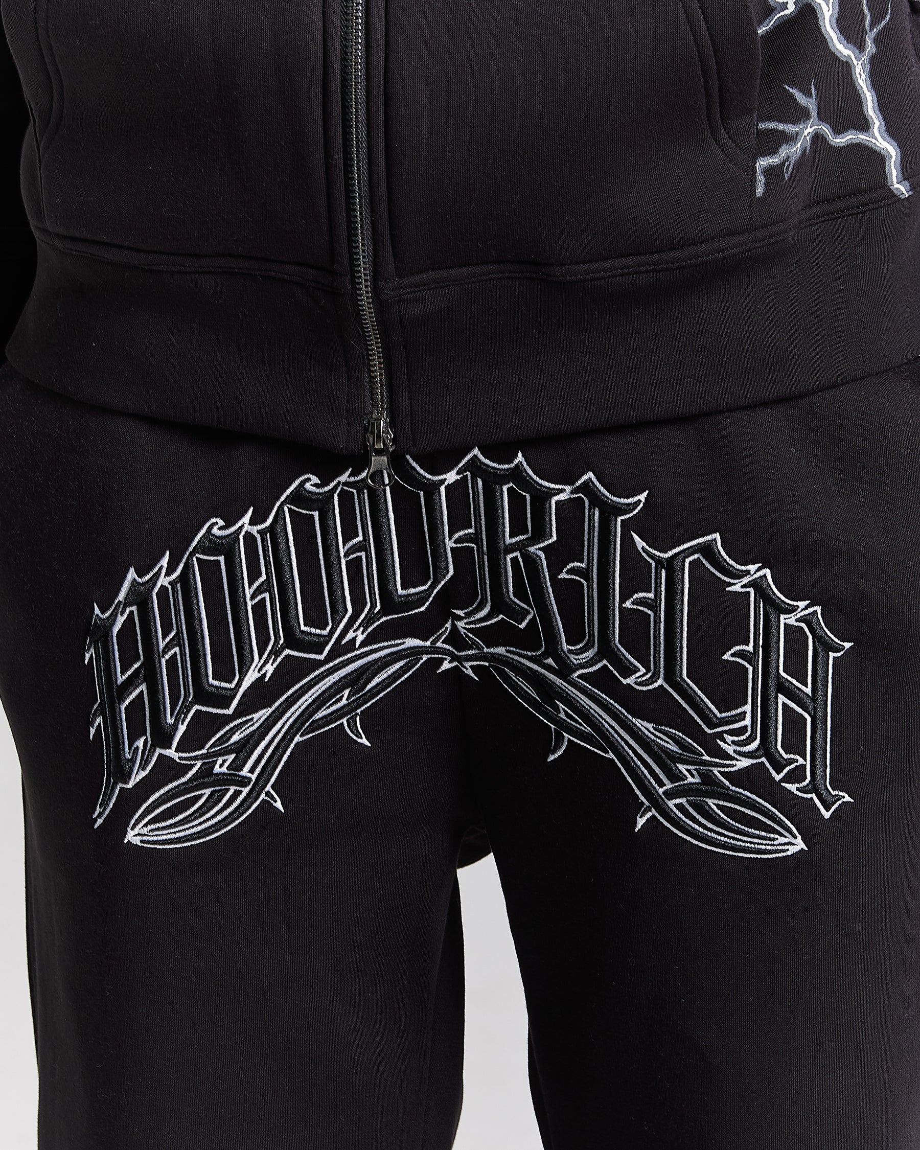 Dark Oversized Joggers - Black/White