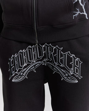 Dark Oversized Joggers - Black/White