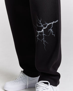 Dark Oversized Joggers - Black/White