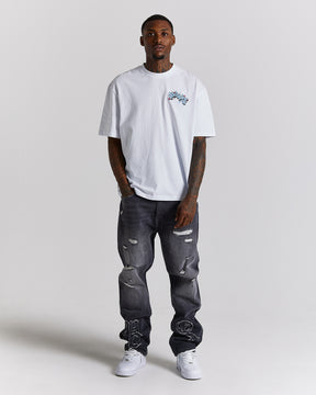 Segraff Oversized T-Shirt - White/Blue/Pink/Yellow