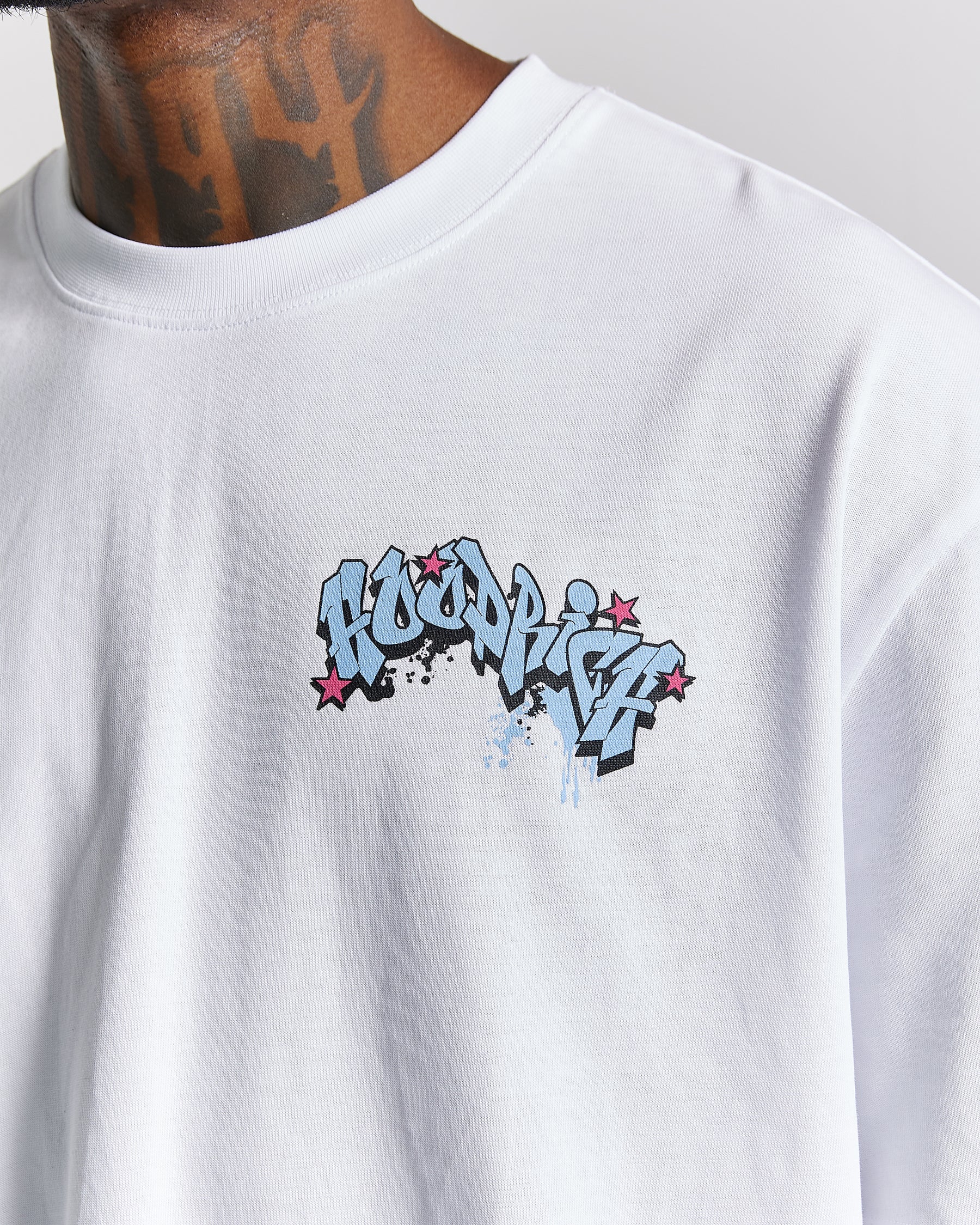 Segraff Oversized T-Shirt - White/Blue/Pink/Yellow