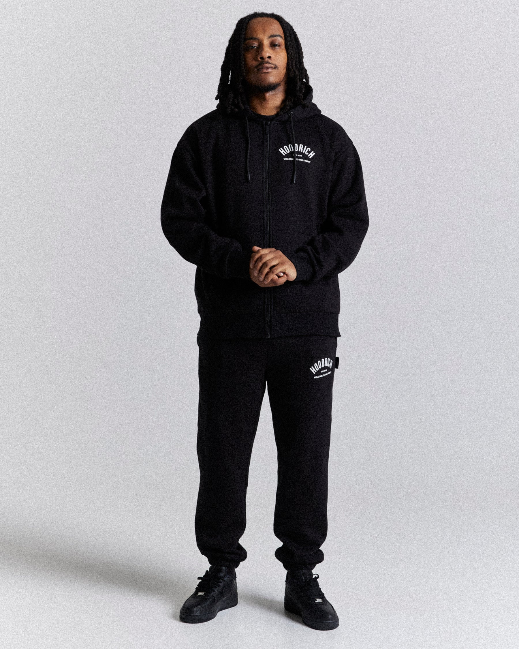 Volcano Zip Hoodie - Black/White