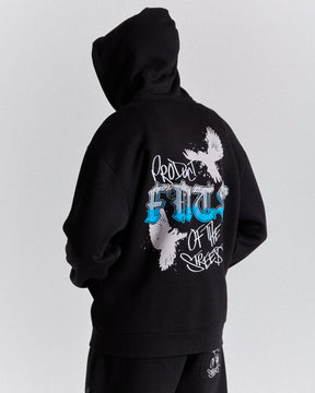 Rise Hoodie - Black/White/Blue