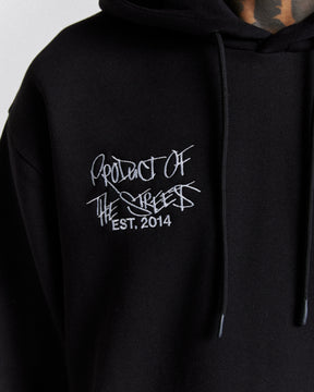 Rise Oversized Hoodie - Black/White/Blue