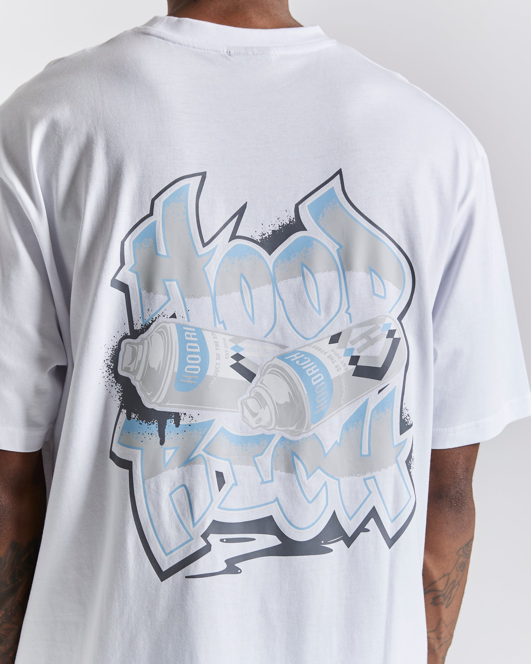 Damage T-Shirt - White/Grey/Blue