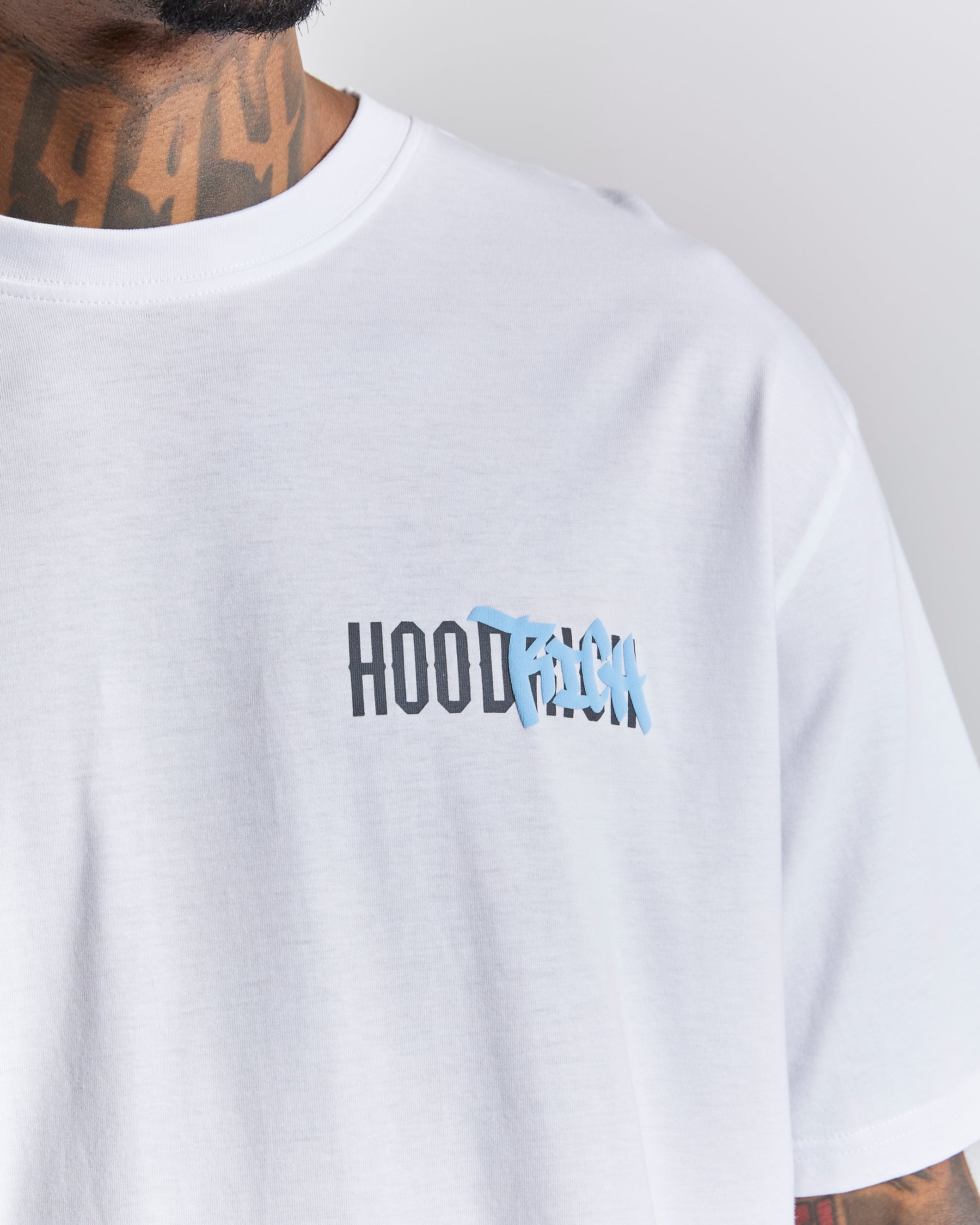 Damage T-Shirt - White/Grey/Blue