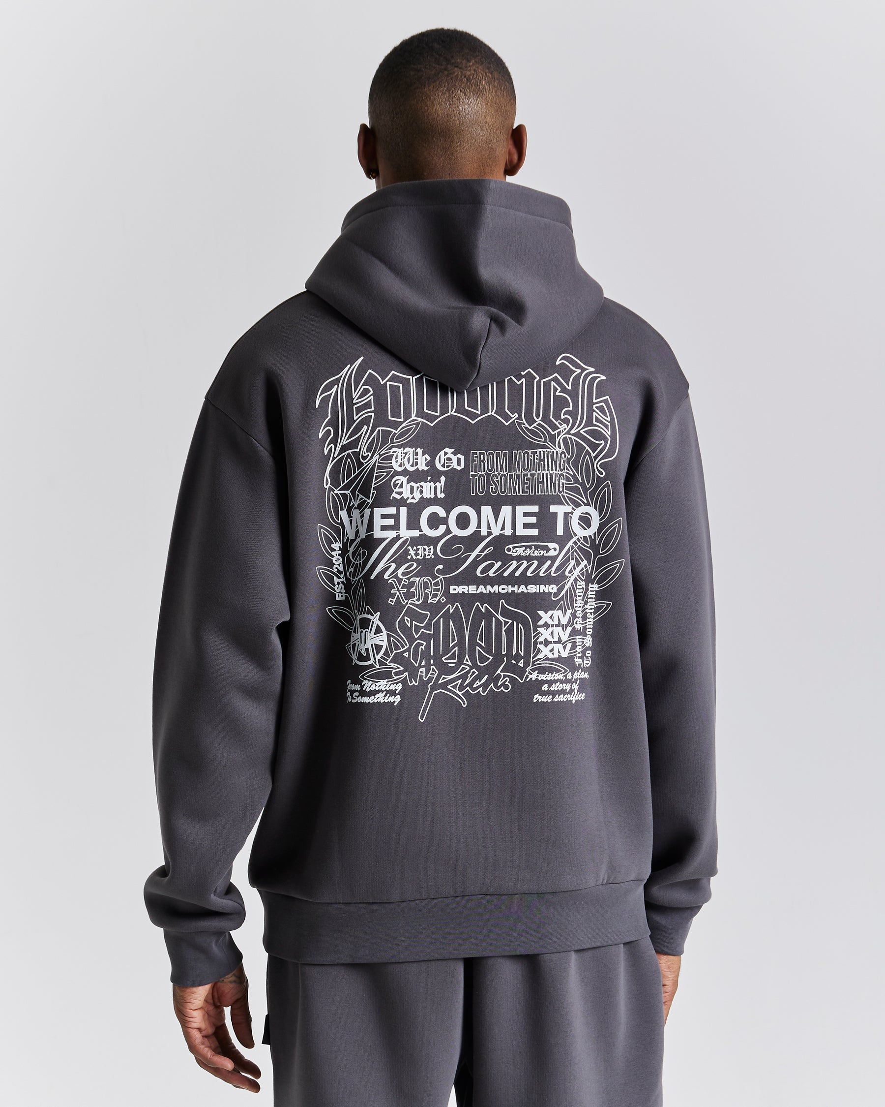 Asphalt Oversized Hoodie - Grey/White