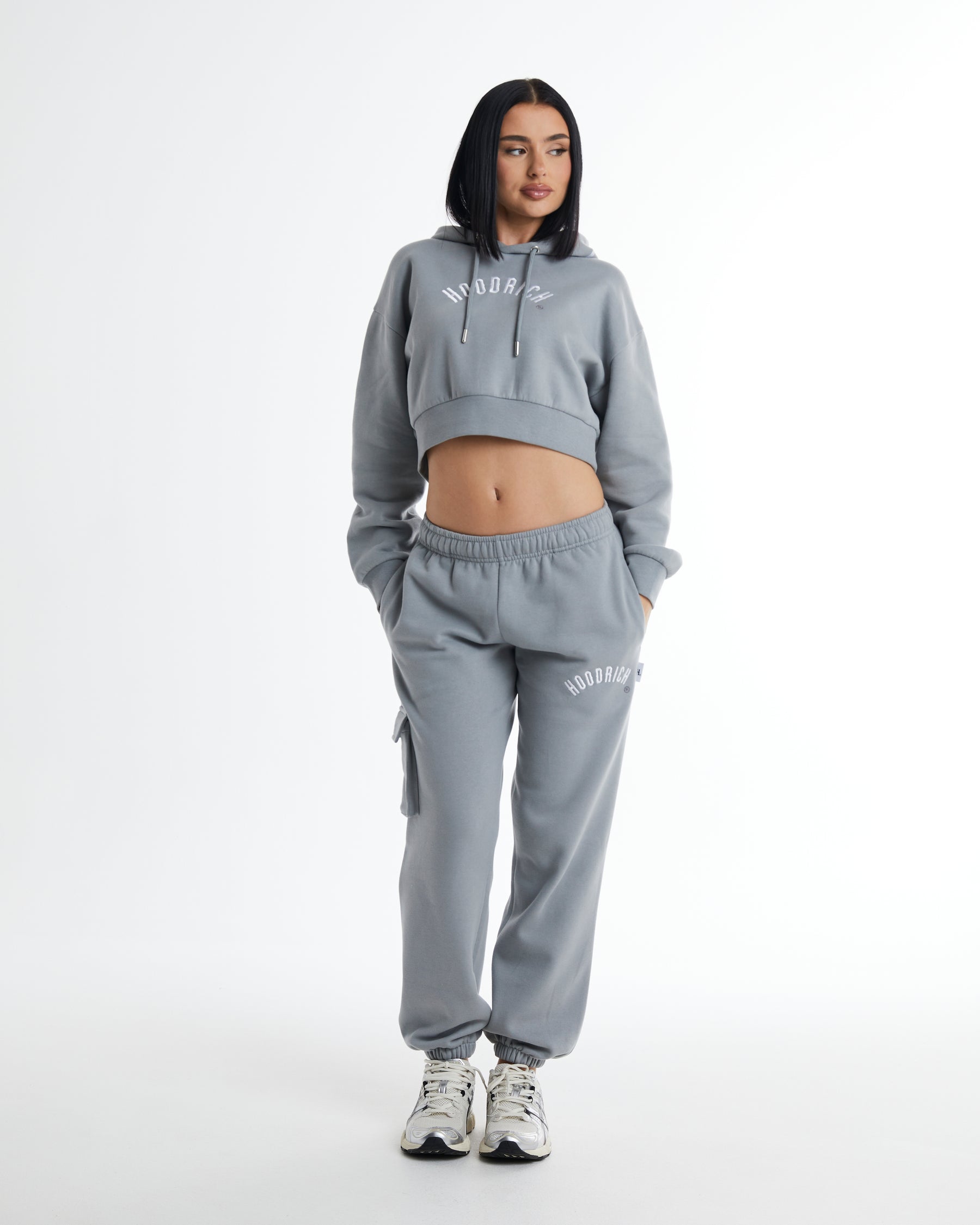 Calor Cropped Hoodie - Grey