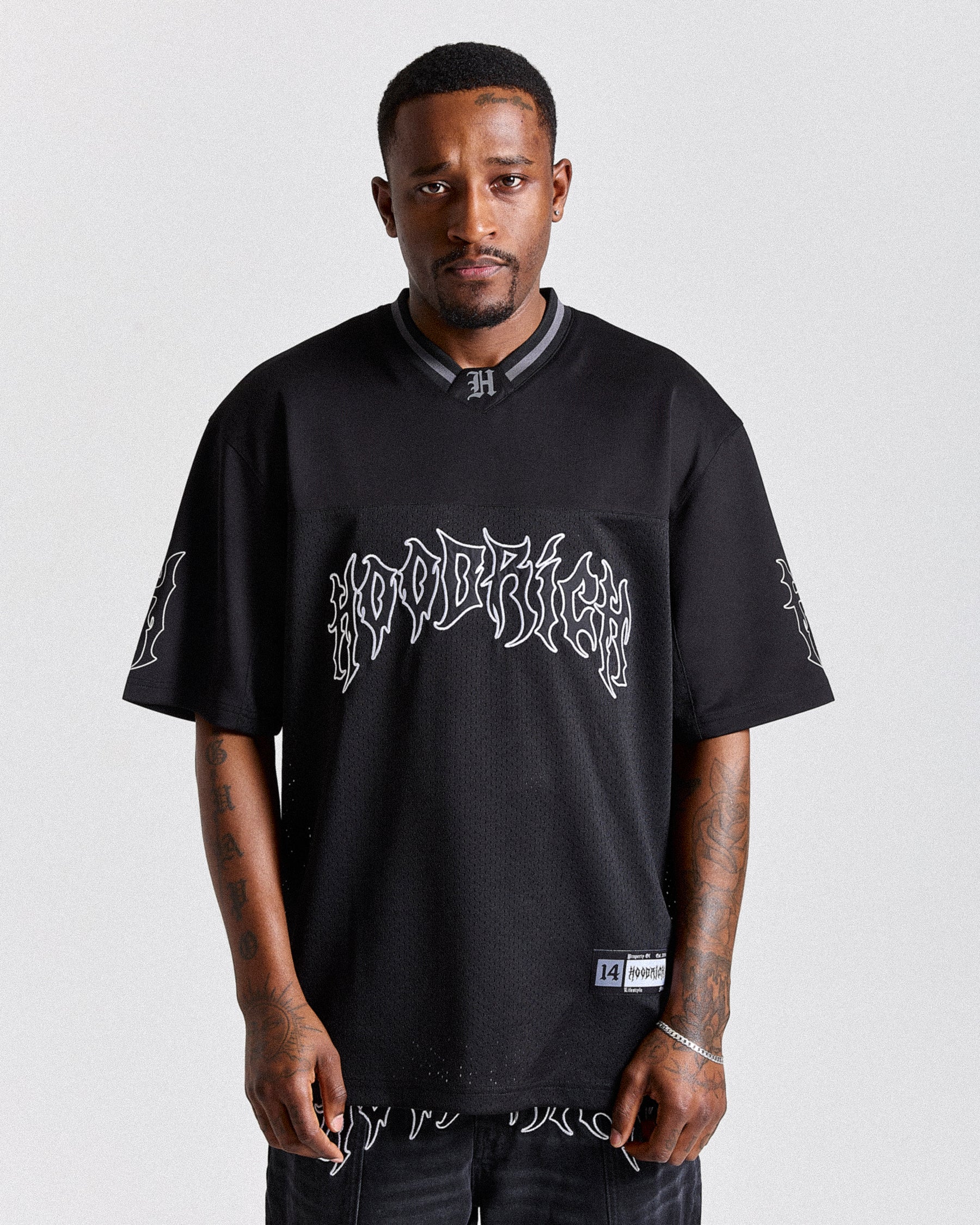 Spectral Oversized Mesh Jersey - Black/White