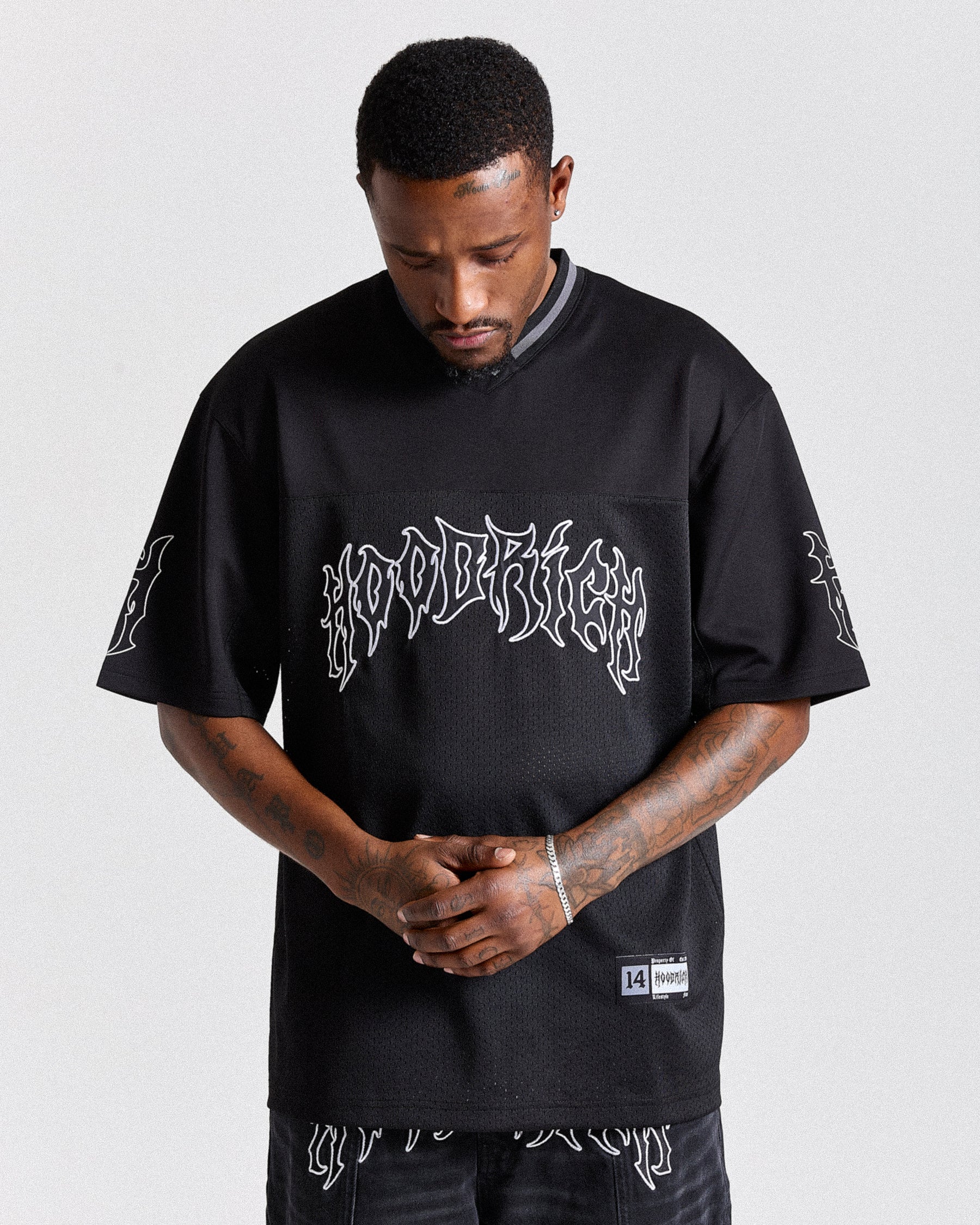 Spectral Oversized Mesh Jersey - Black/White