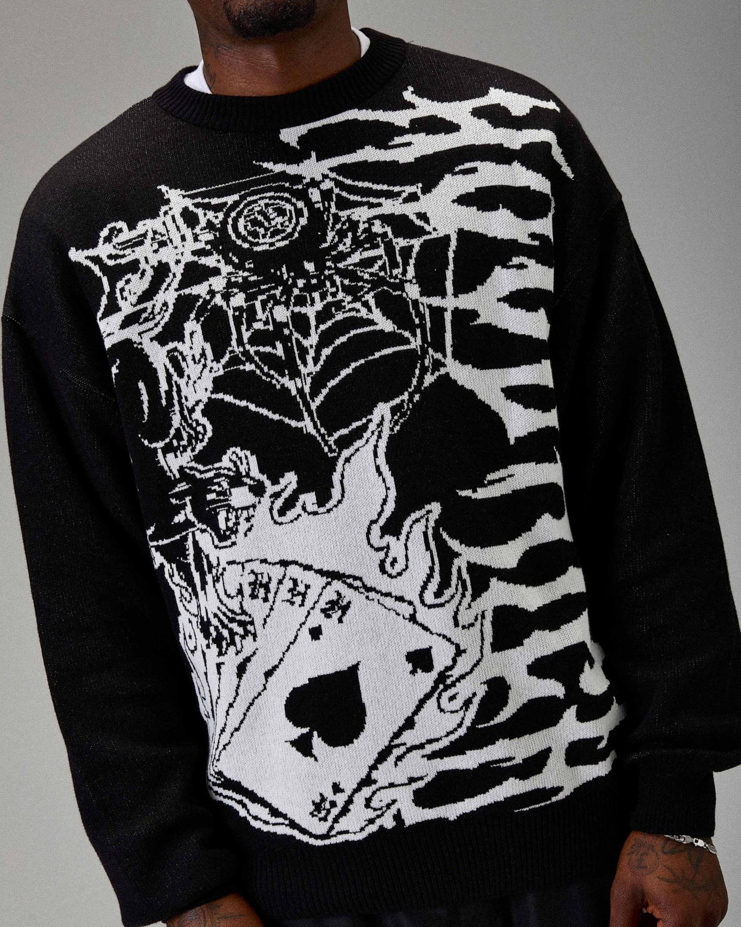 The Winner's Circle Wreckage Knitwear Sweater - Black/white