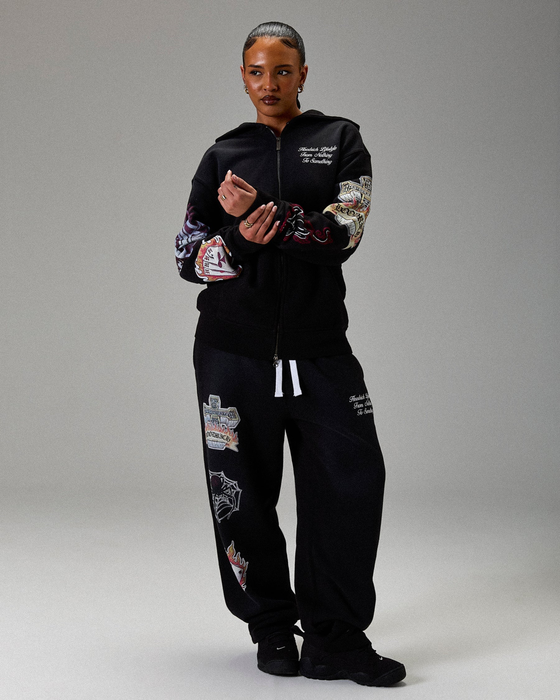 The Winner's Circle Phase Oversized Open Hem Joggers - Black