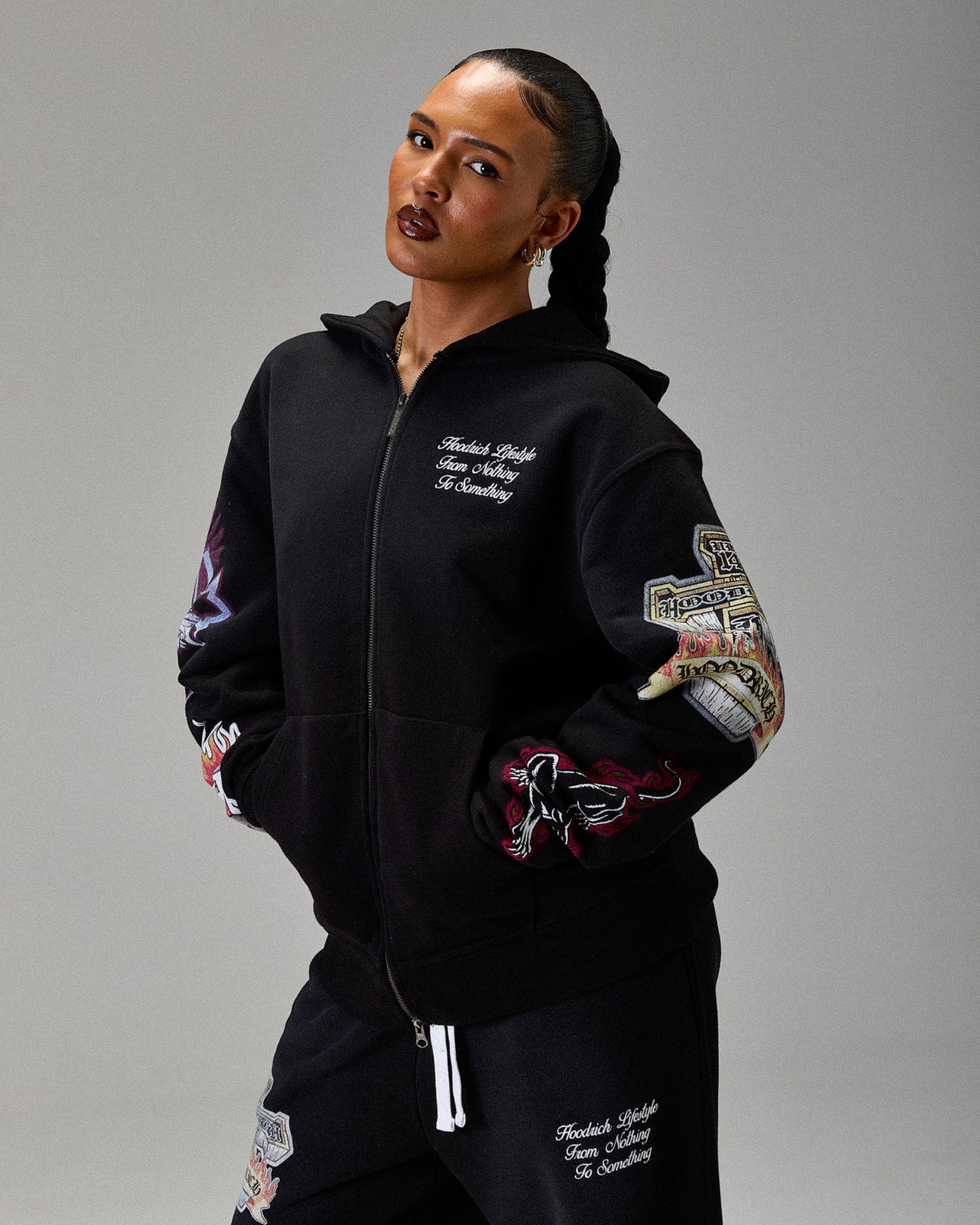 The Winner's Circle Phase Oversized Zip Hoodie - Black