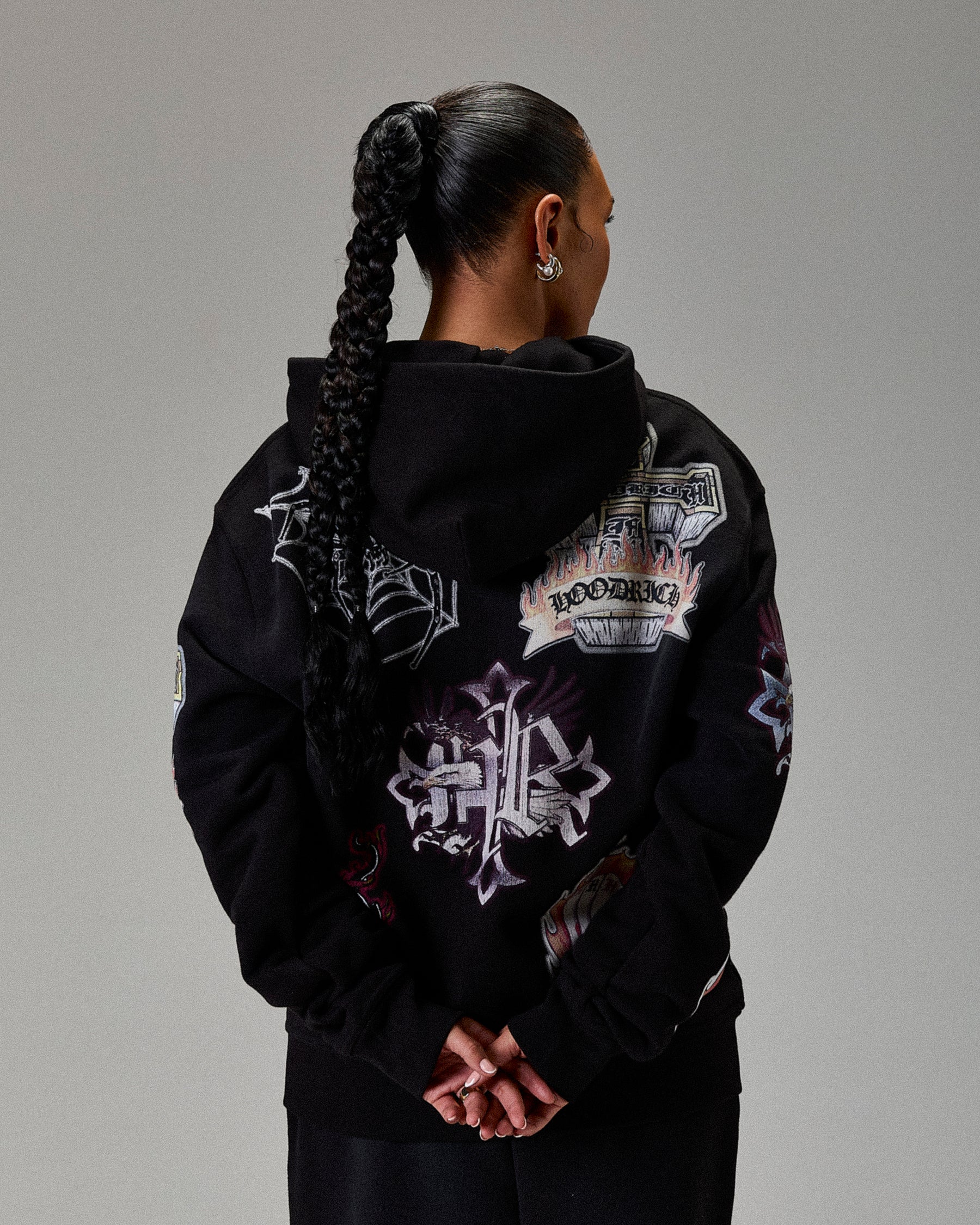 The Winner's Circle Phase Oversized Zip Hoodie - Black