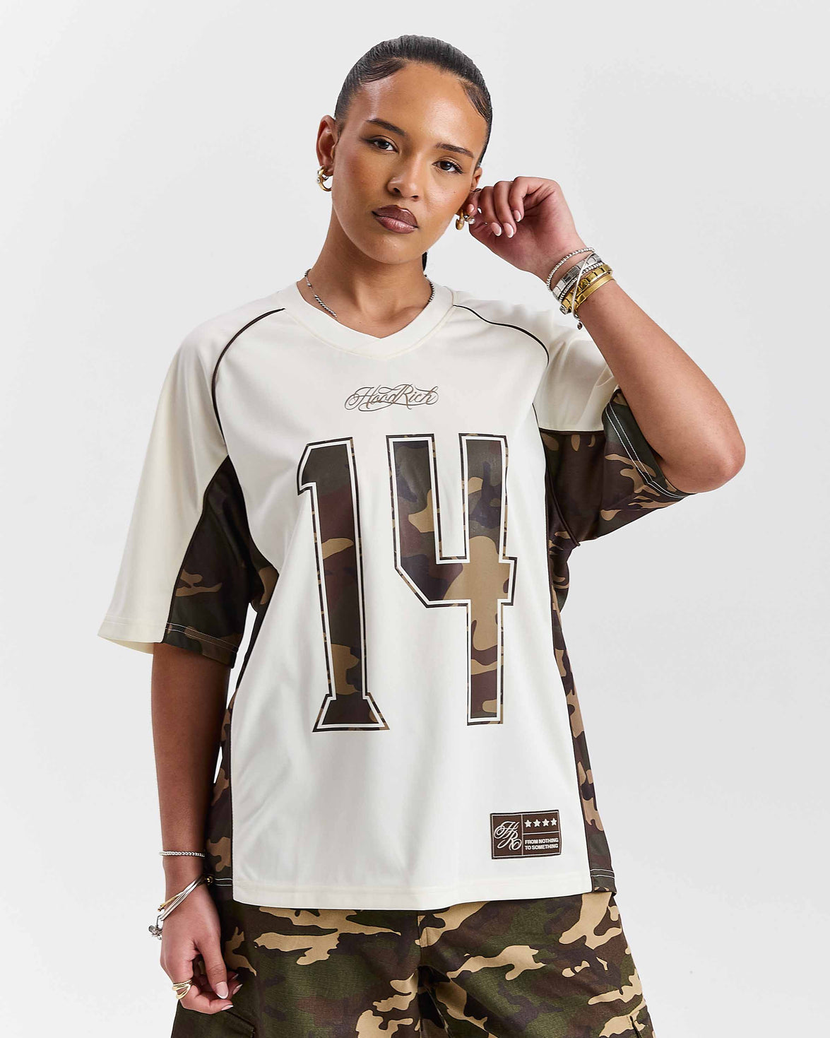 Field Oversized Jersey - White/Camo