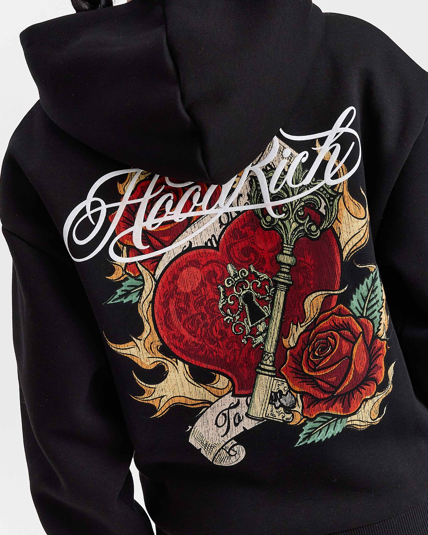 Vox Mid Length Zip Hoodie - Black/Red