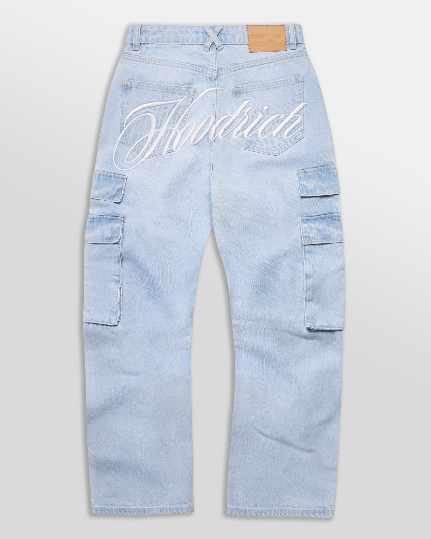 Script Cargo Relaxed Jeans - Light Blue