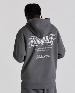 Legacy Oversized Hoodie - Greys/White/Blue