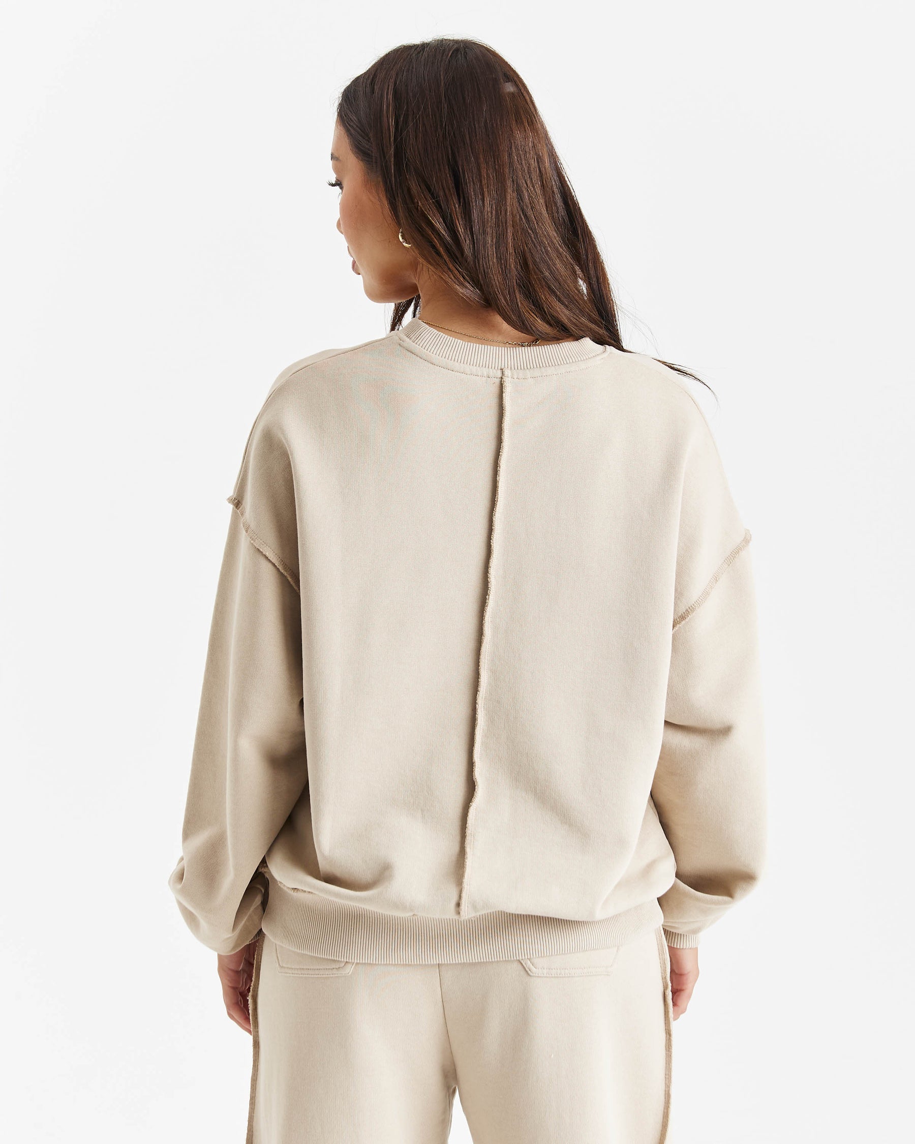 Edge Oversized Sweatshirt - Beige