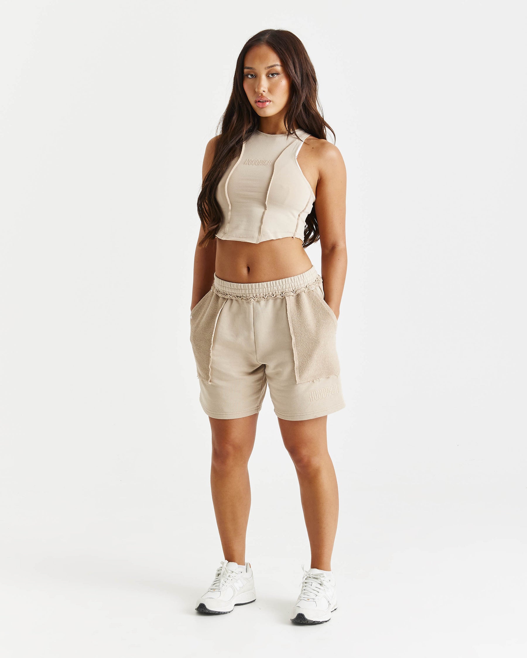 Collision Oversized Sweatshorts - Beige