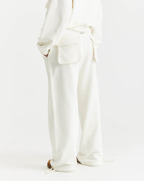 Corrode Oversized Wide Leg Joggers - Cream