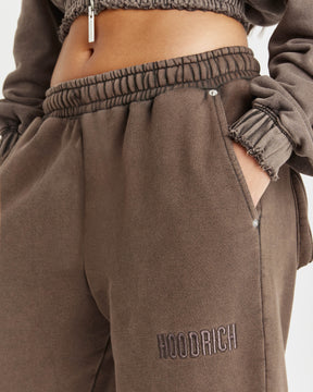 Collision Oversized Wide Leg Joggers - Brown