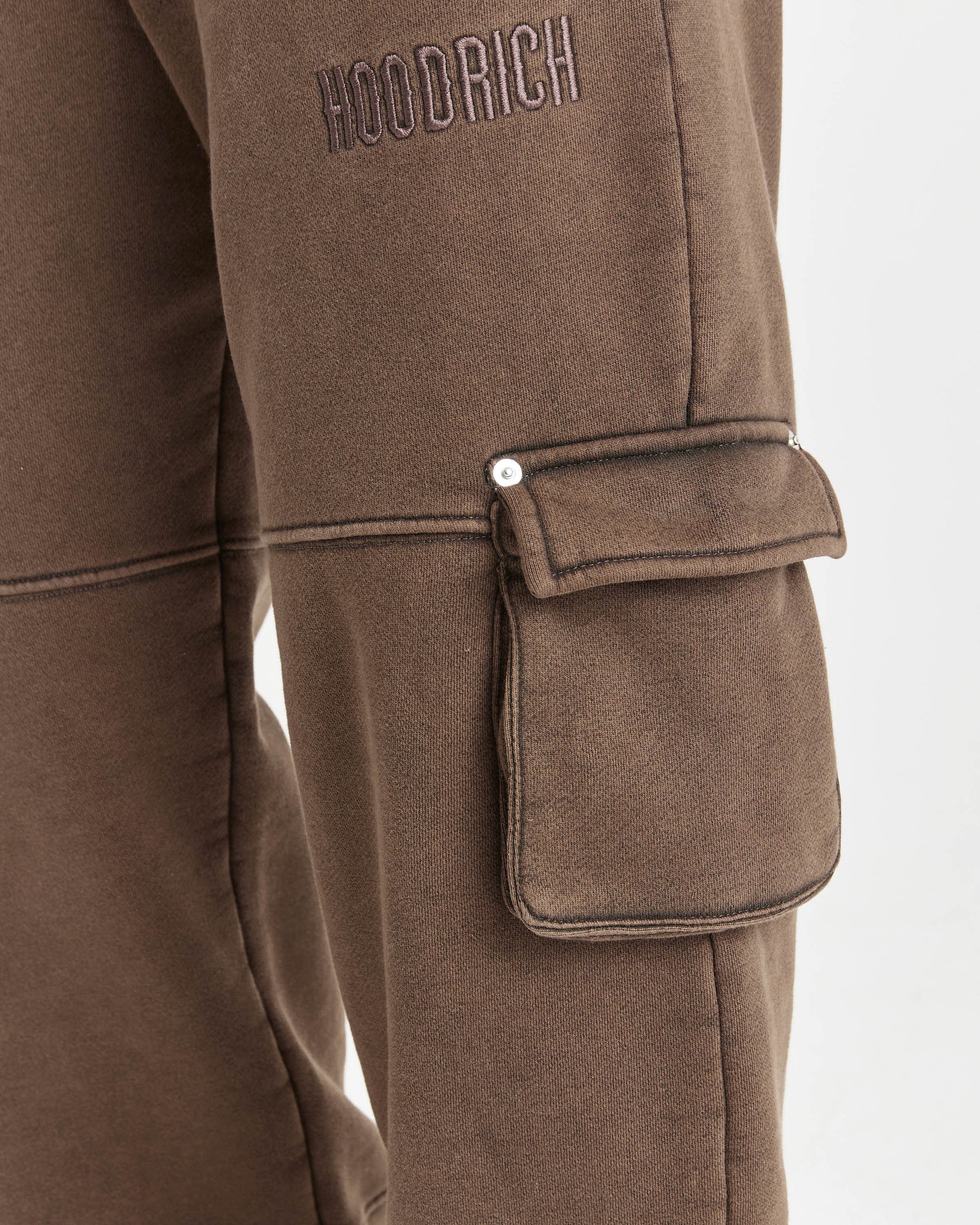 Collision Oversized Wide Leg Joggers - Brown