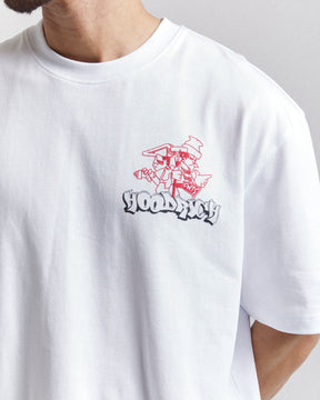 Mural Oversized T-Shirt - White/Red