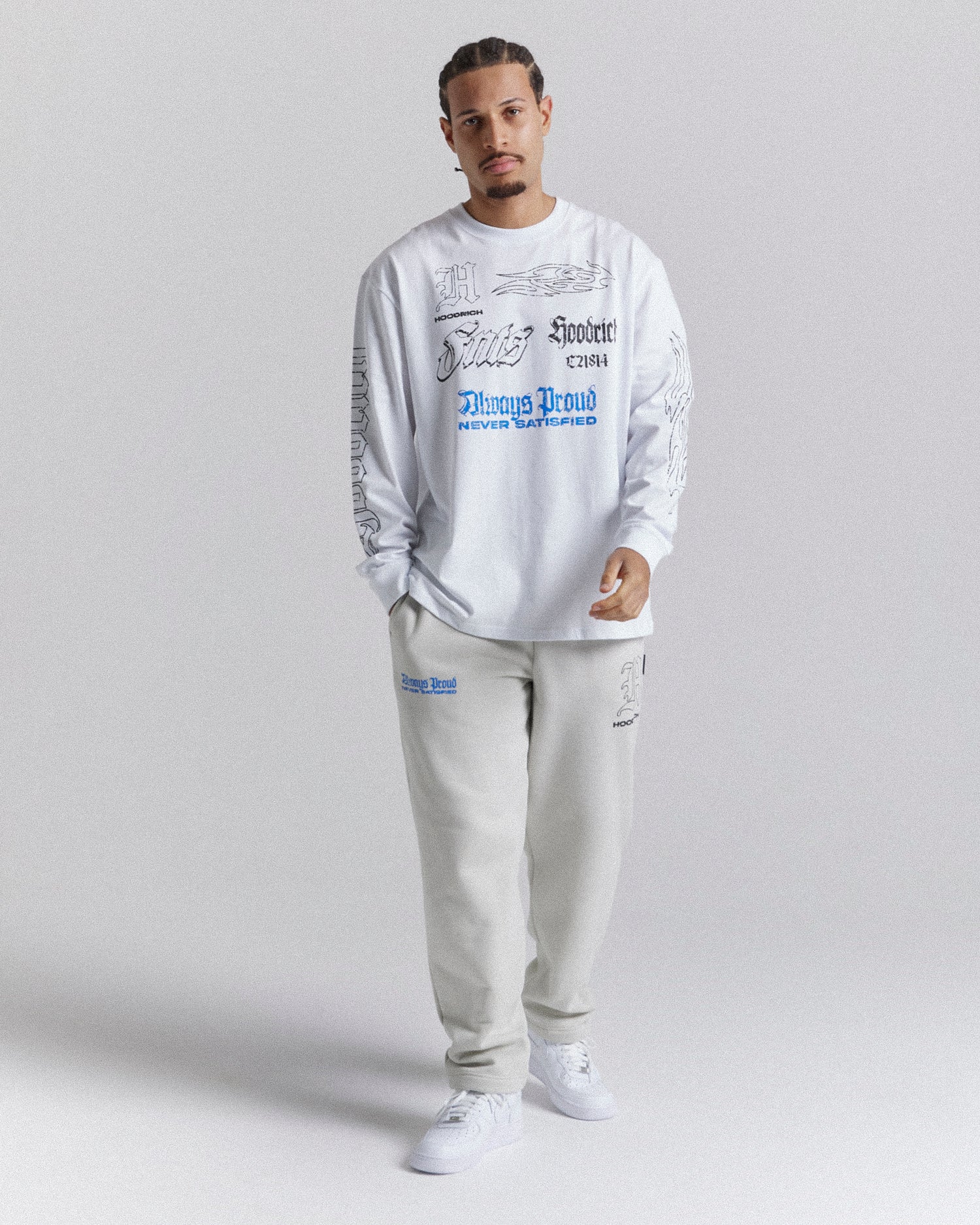 Blaze Oversized Open Hem Jogger - Grey/Blue/Black