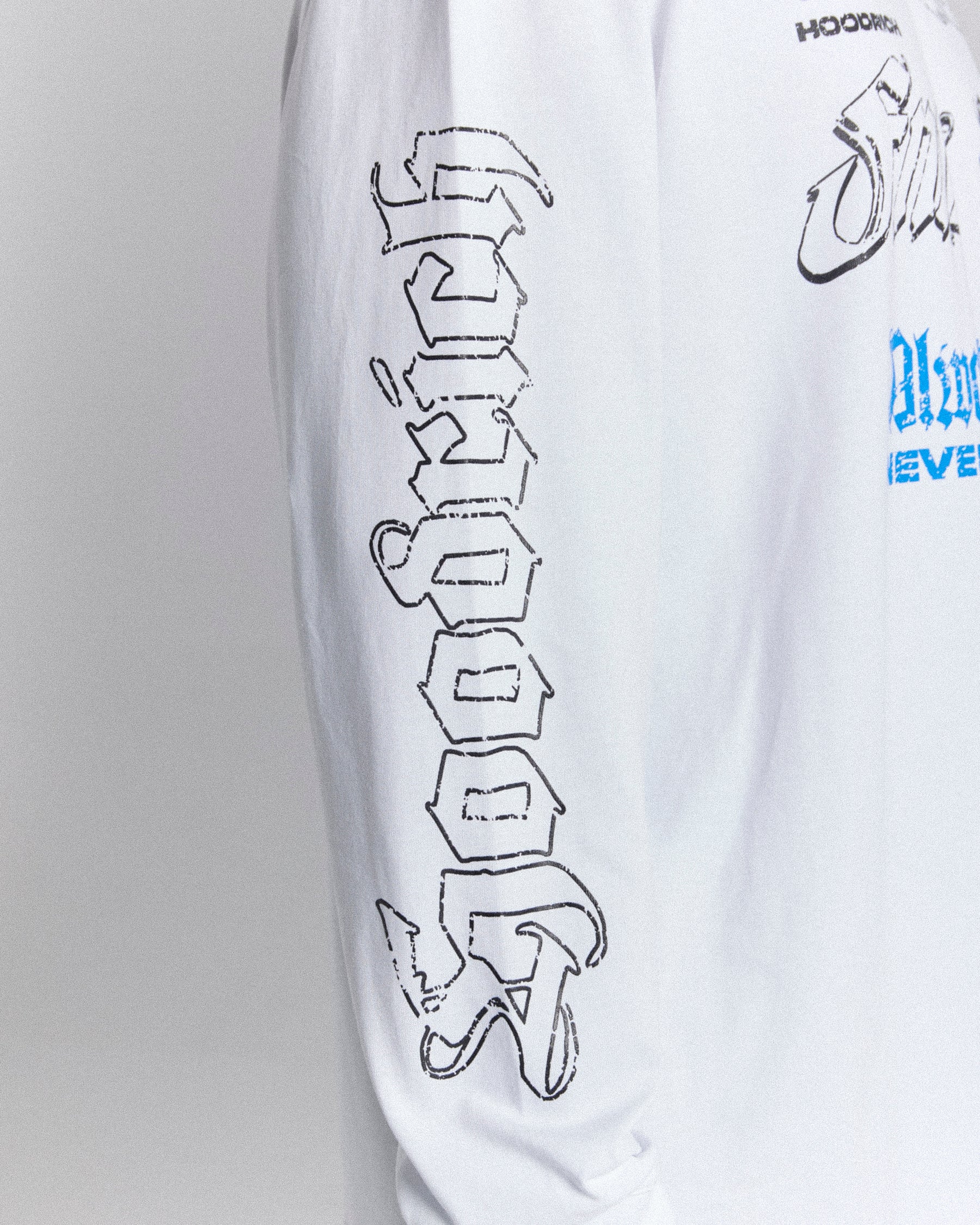 Blaze Oversized Long Sleeve T-Shirt - White/Black/Blue