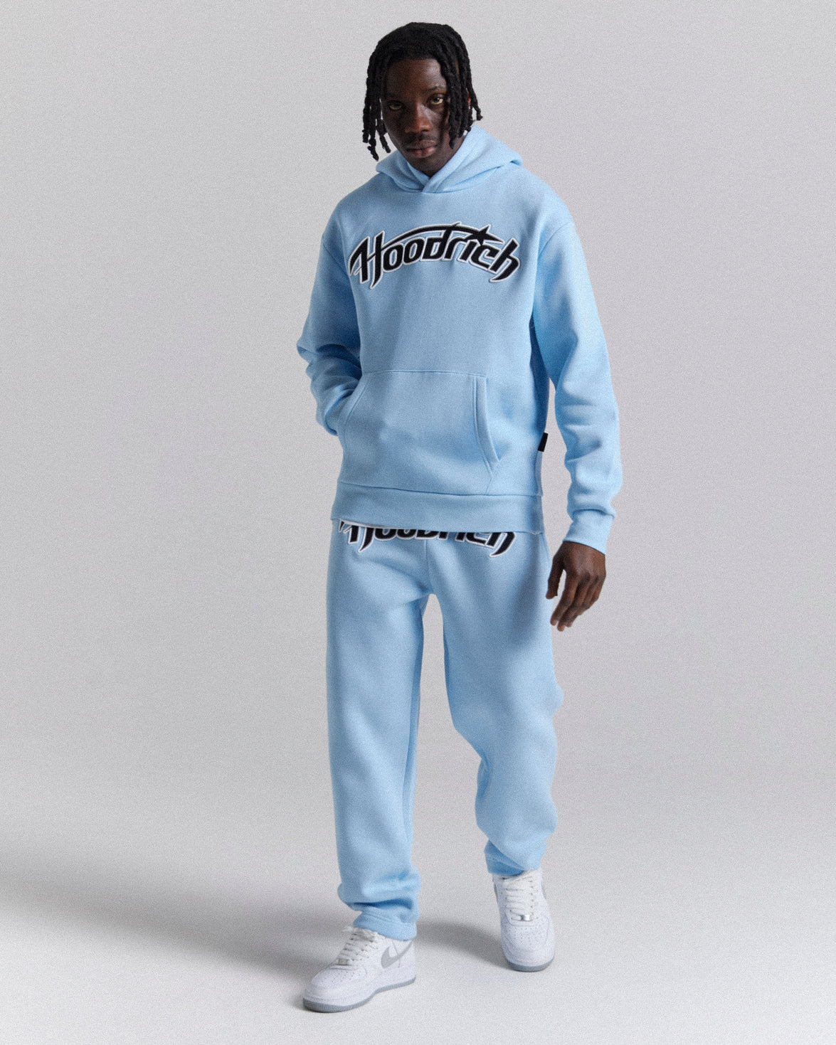 Galaxy Oversized Open Hem Jogger - Light Blue/White/Black