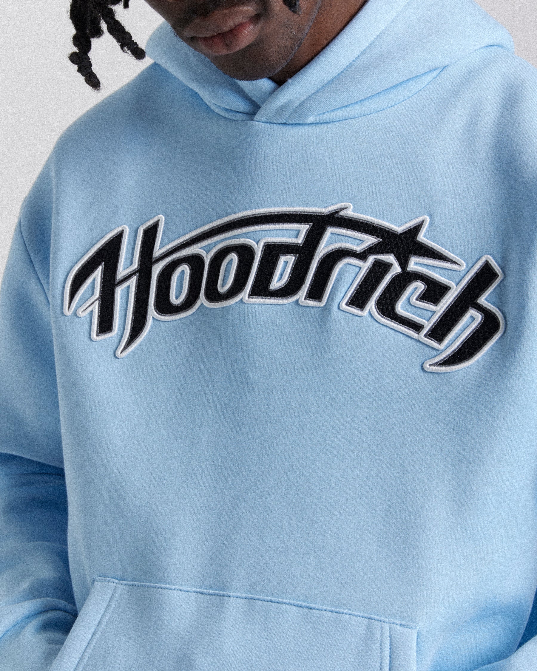 Galaxy Oversized Hoodie - Light Blue/White/Black