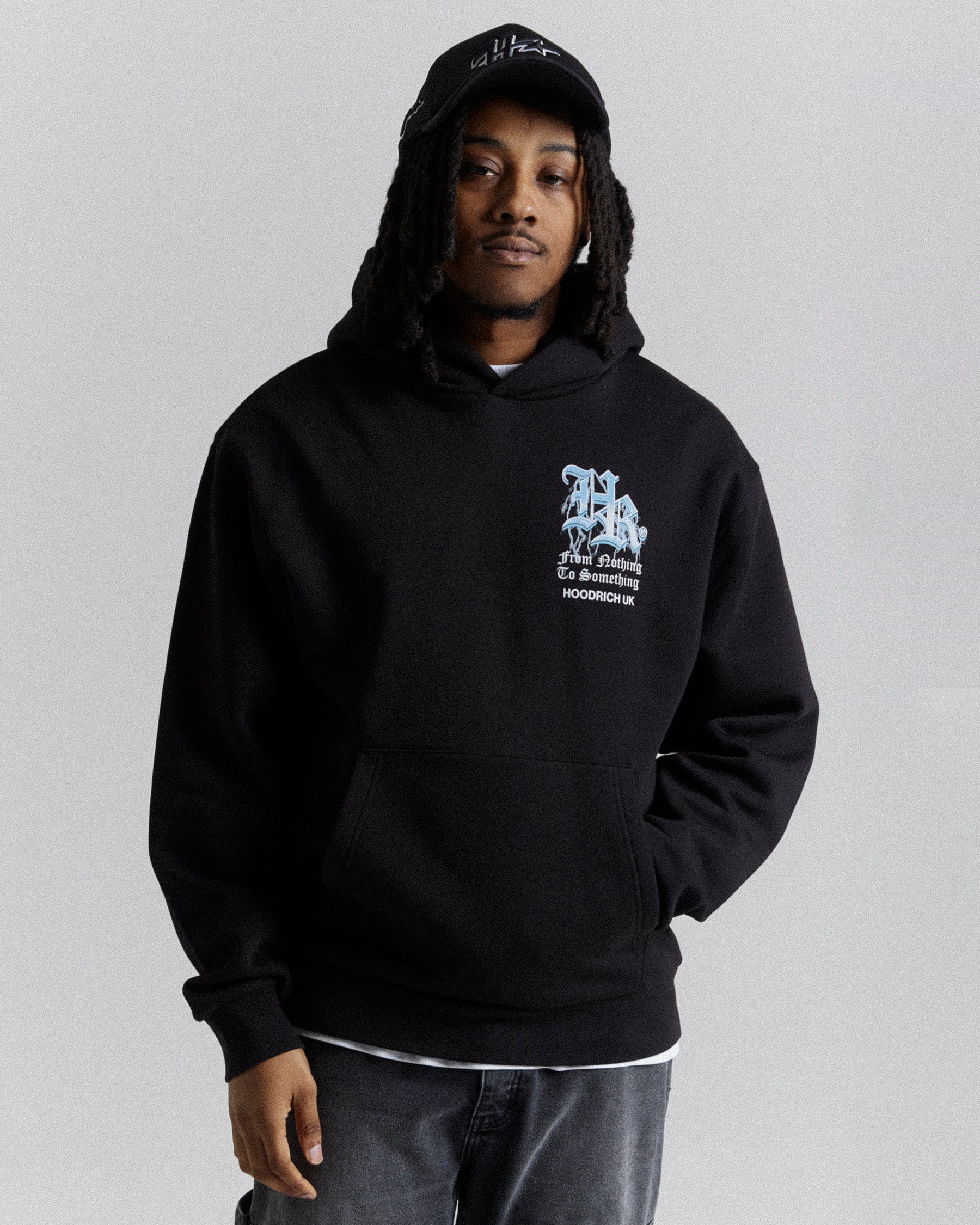 Tornado Oversized Hoodie  - Black/White/Blue