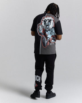 Menace Oversized T-Shirt - Black/White/Red