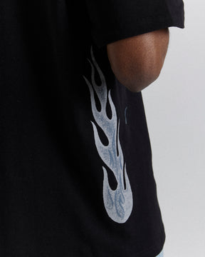 Inferno Oversized T-Shirt  - Black/Blue