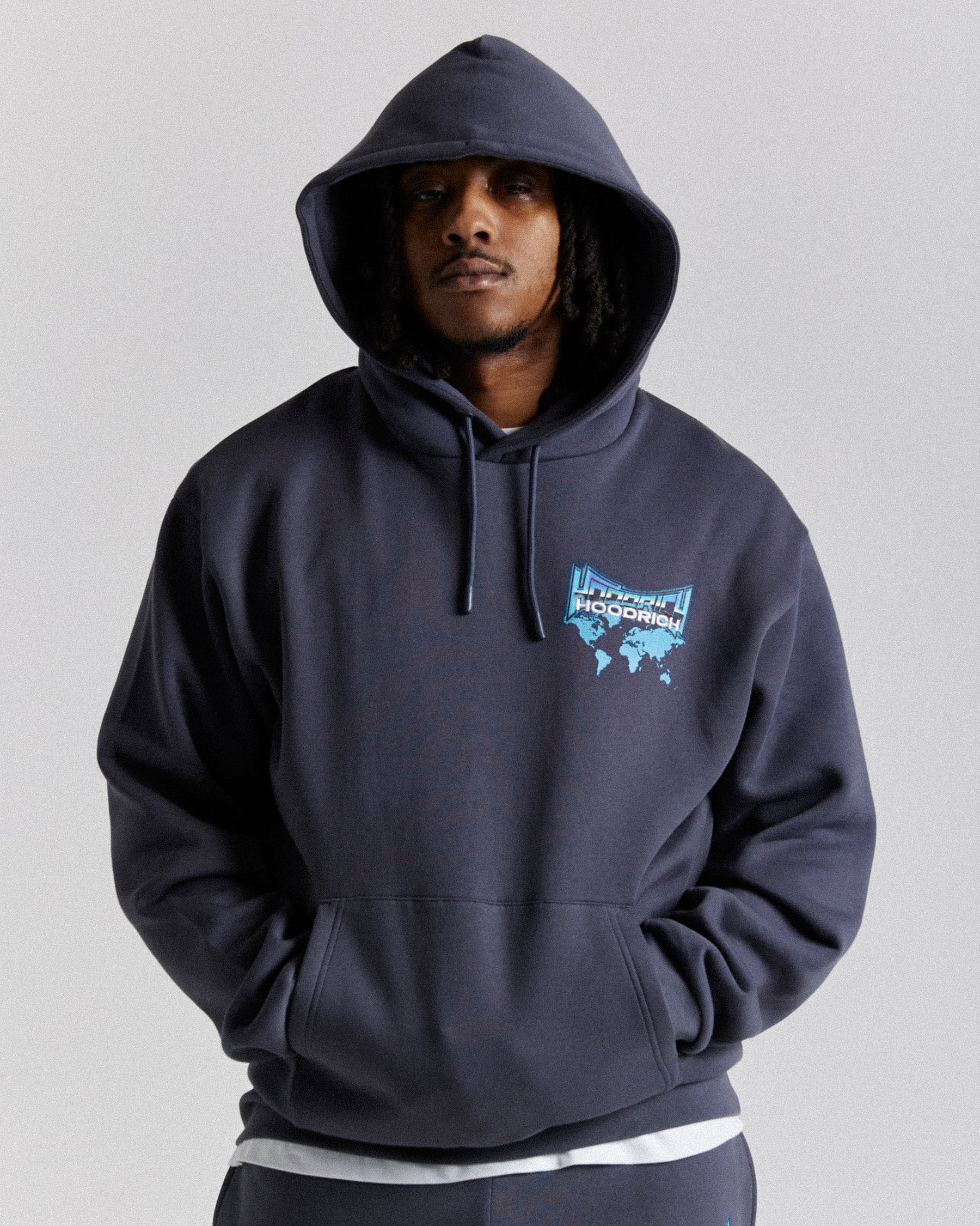 Worldwide Oversized Hoodie - Blue/White