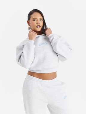 Lead Boxy Hoodie - Light Grey/Blue