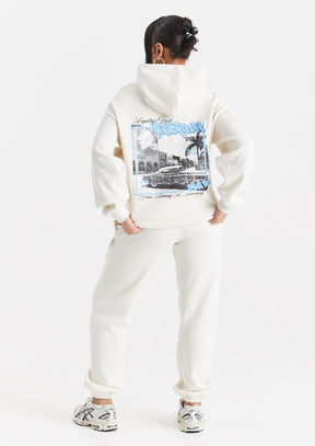 Urban Oversized Hoodie - Cream/Black/Blue