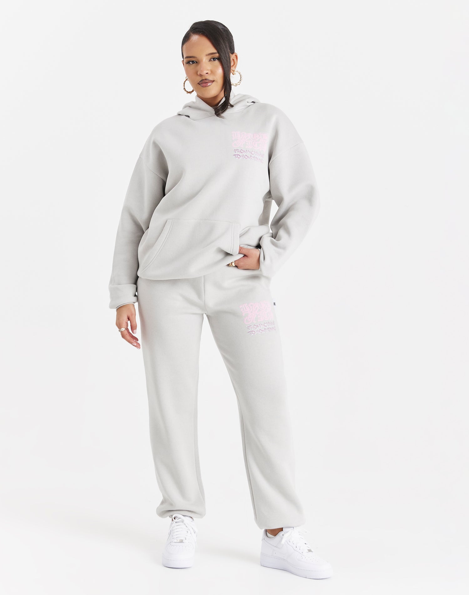 Jewel Joggers - Light Grey/Pink