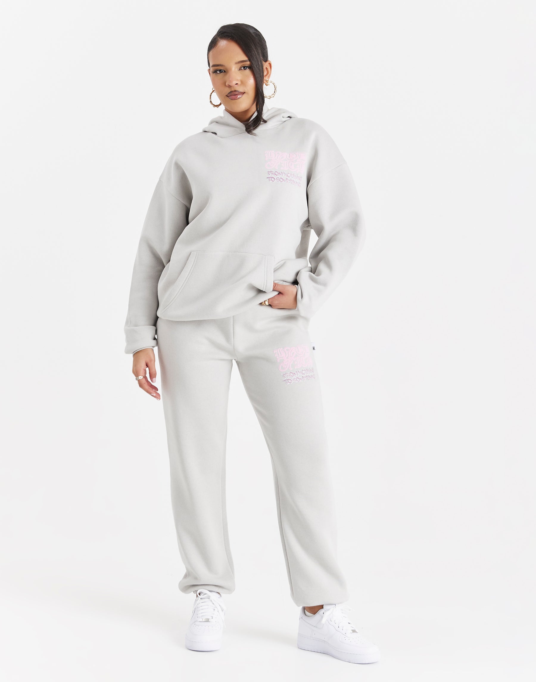 Jewel Joggers - Light Grey/Pink