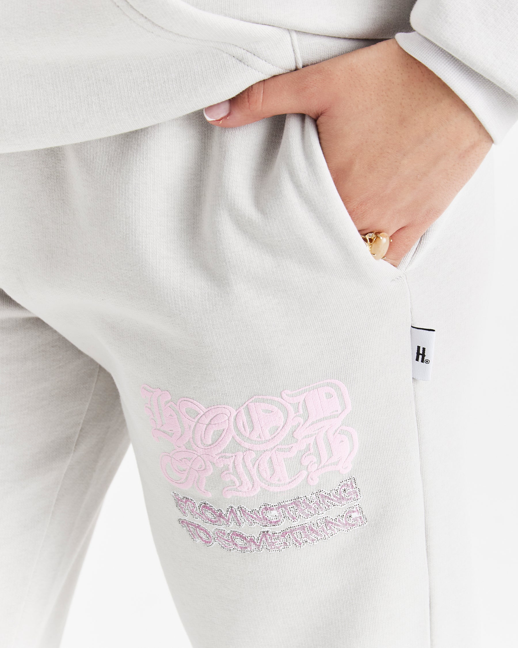 Jewel Joggers - Light Grey/Pink