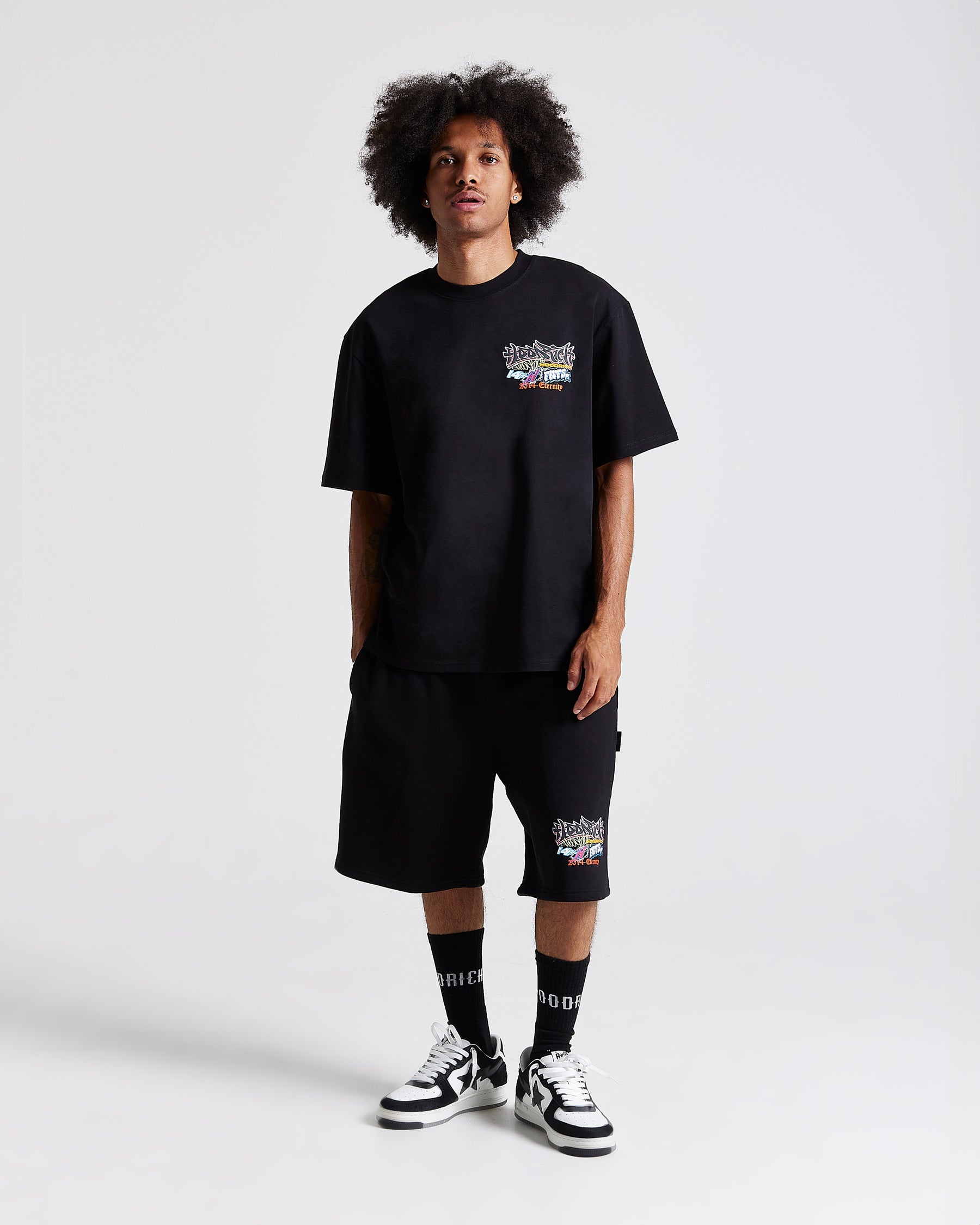 Graff Rave Oversized T-Shirt - Black/Grey/Pink