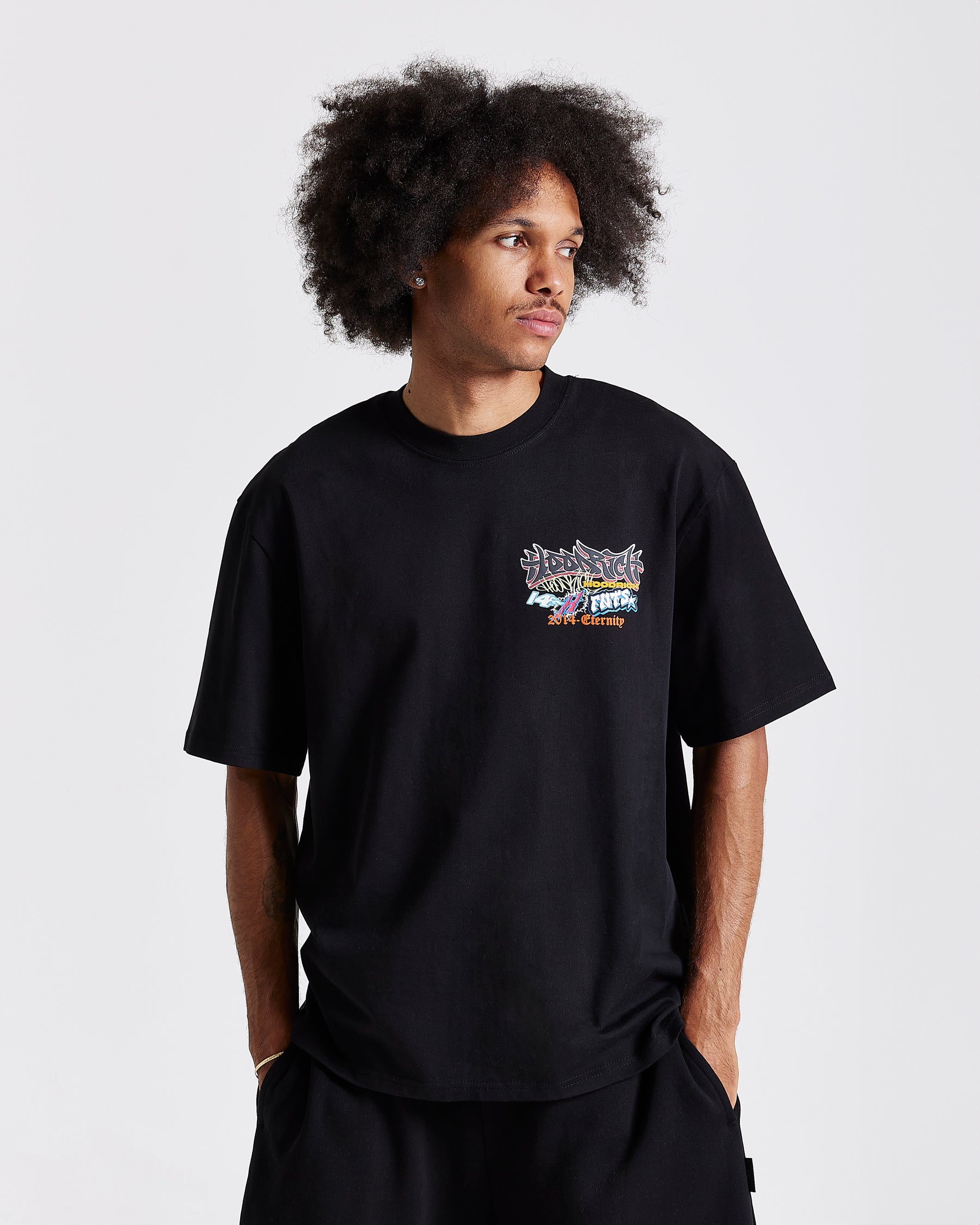 Graff Rave Oversized T-Shirt - Black/Grey/Pink