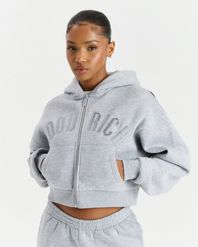 Gem Zip Through Hoodie - Grey/Black