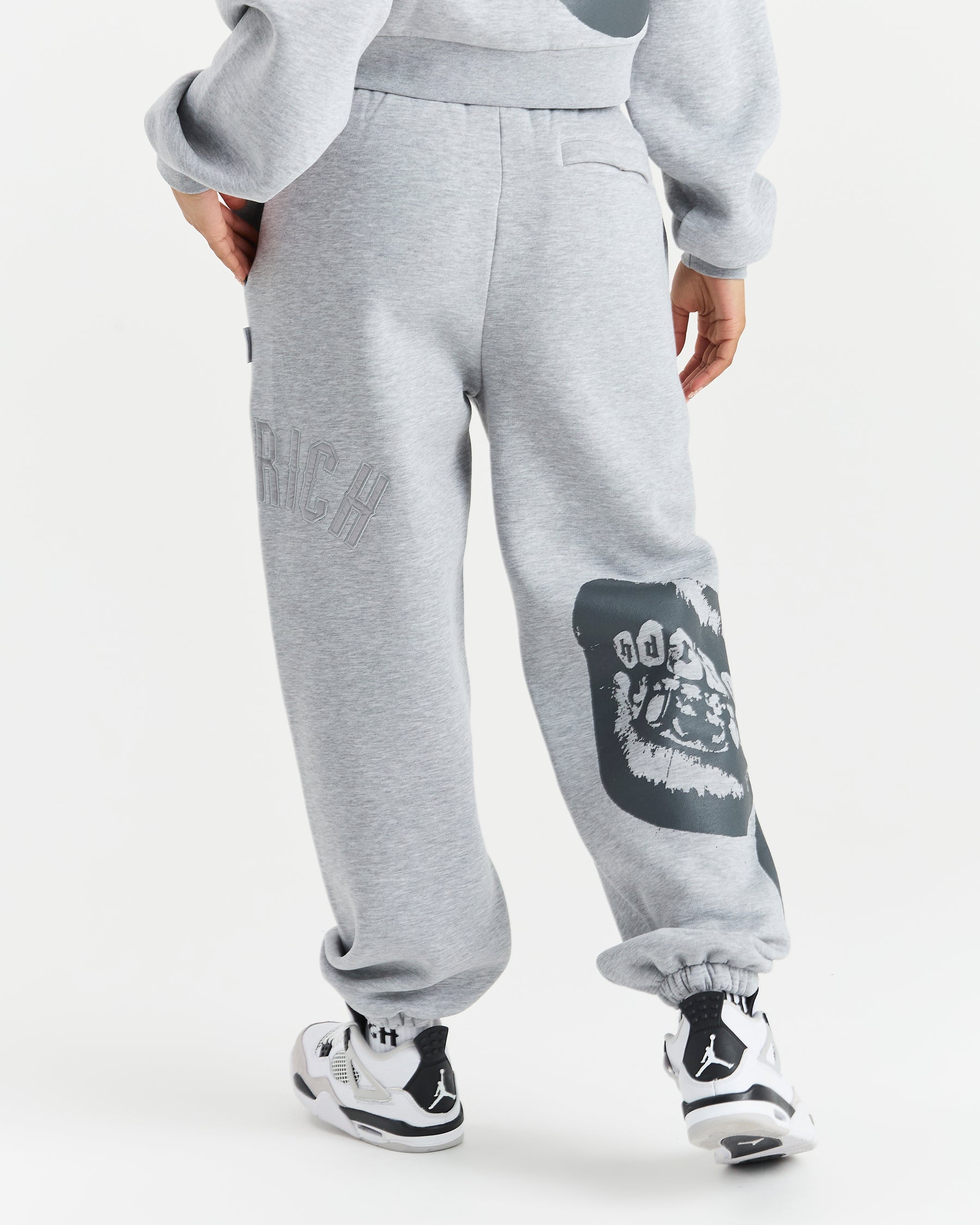 Gem Oversized Joggers - Grey/Black