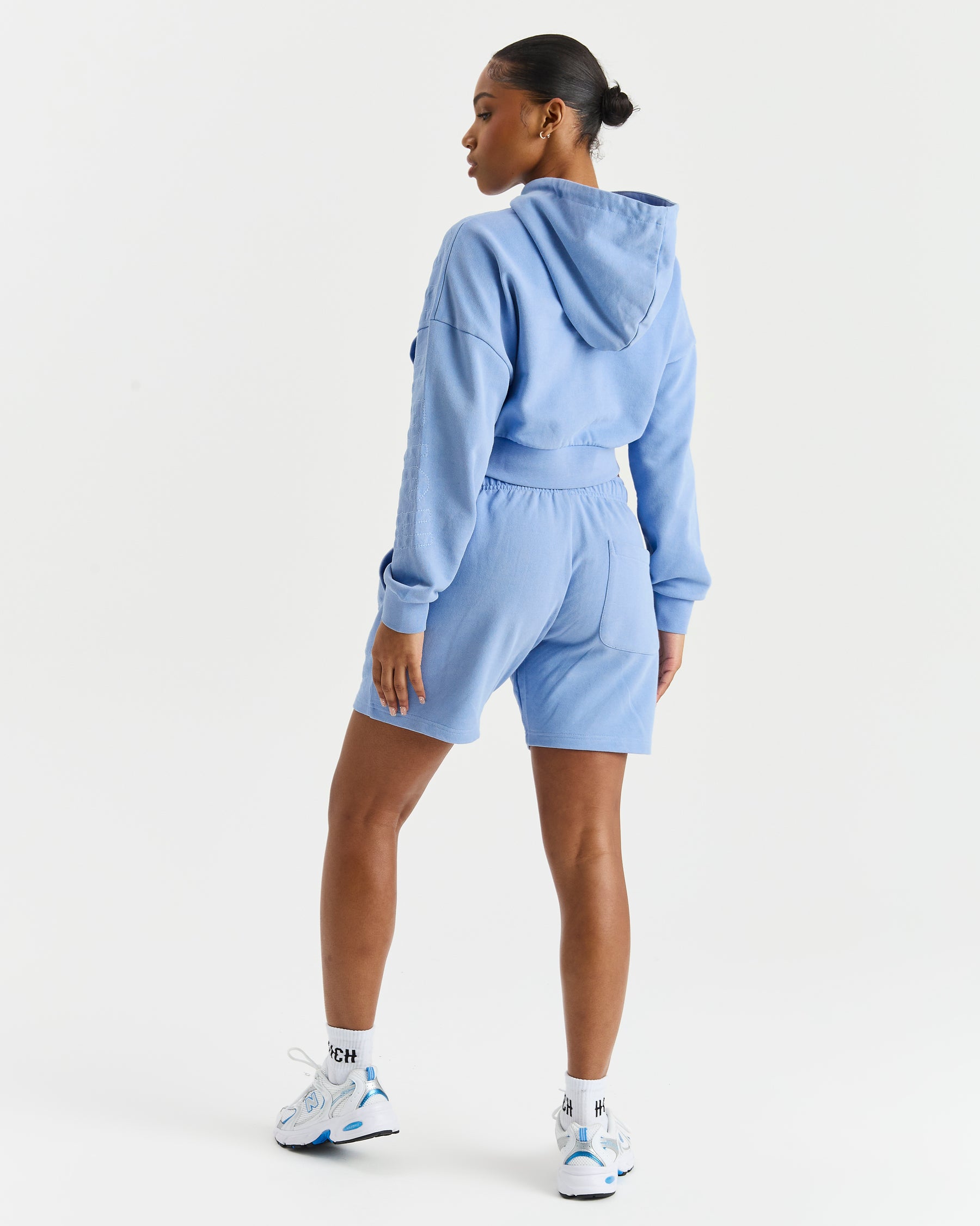 Erode Cropped Hoodie - Blue Wash