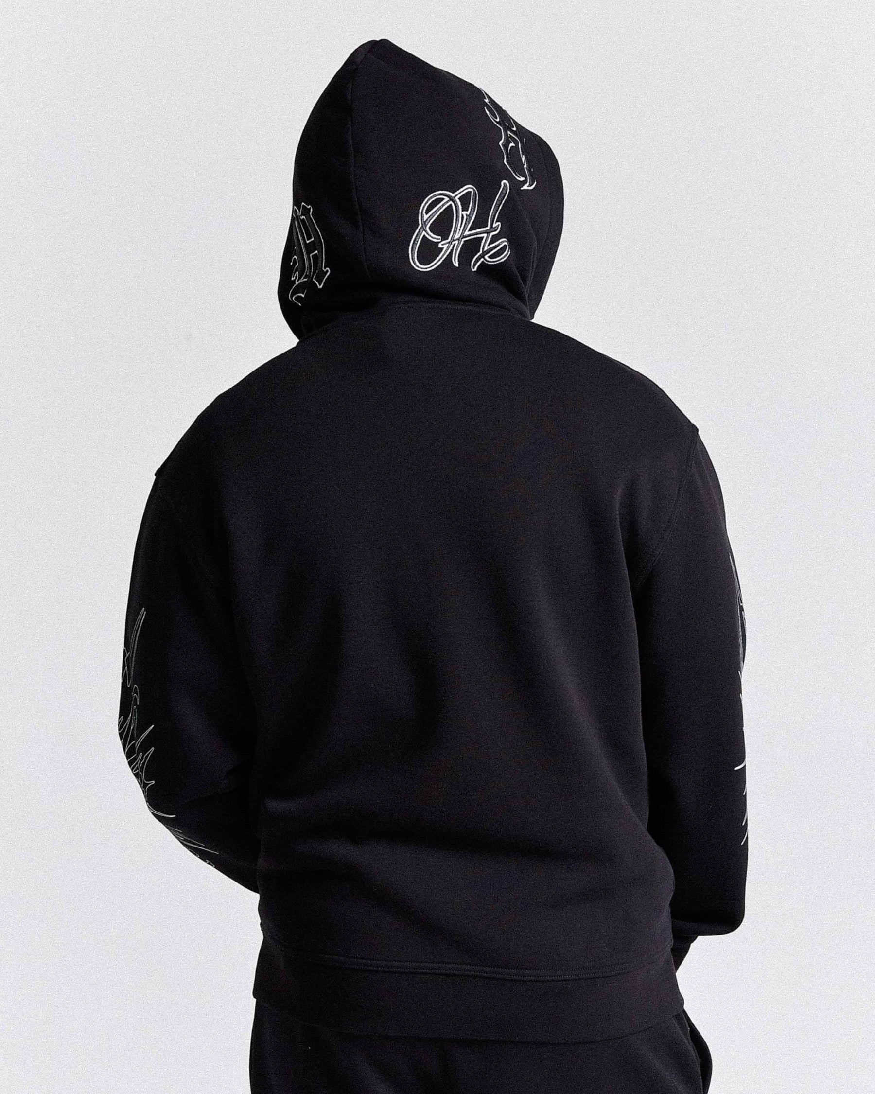 Spectral Oversized Hoodie - Black/White